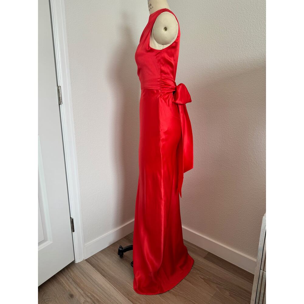 Amanda Uprichard Red Silk Satin "Rosemary" Gown Size XS Formal Evening - Picture 7 of 10